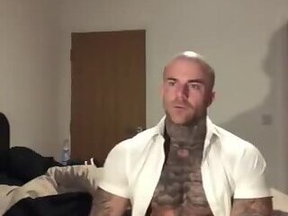 Bald Straight Tattooed Stud Jerking off vancityguyredux