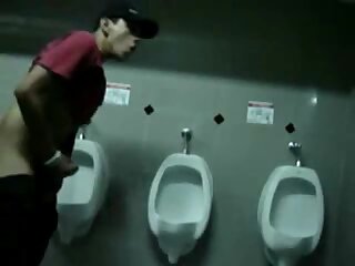 Bigcockflasher Wanking in public restroom