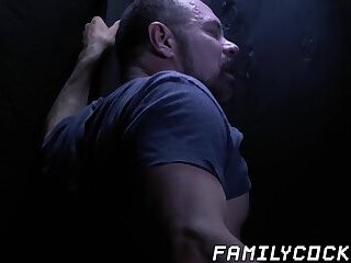 Handsome stepson dicksucking daddy at gloryhole