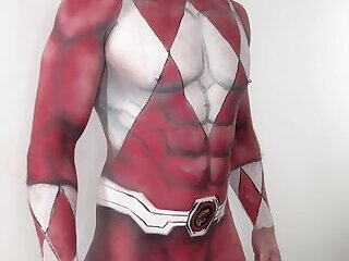 Red Power Ranger Bodypainting